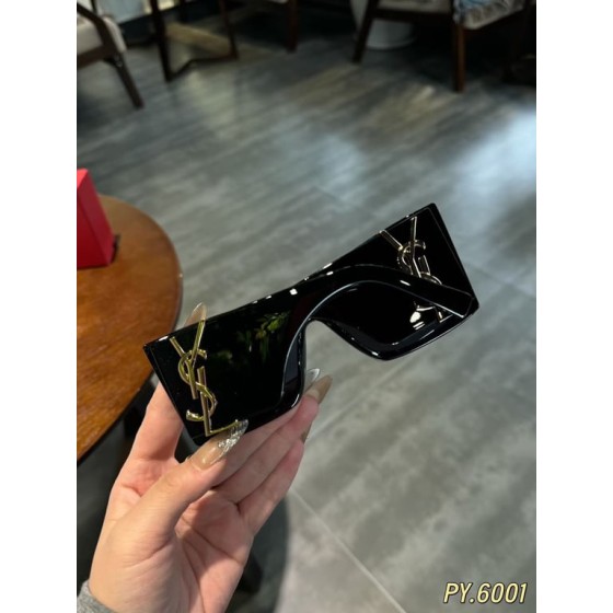 Saint Laurent Black Oversized Sunglasses with YSL Logo